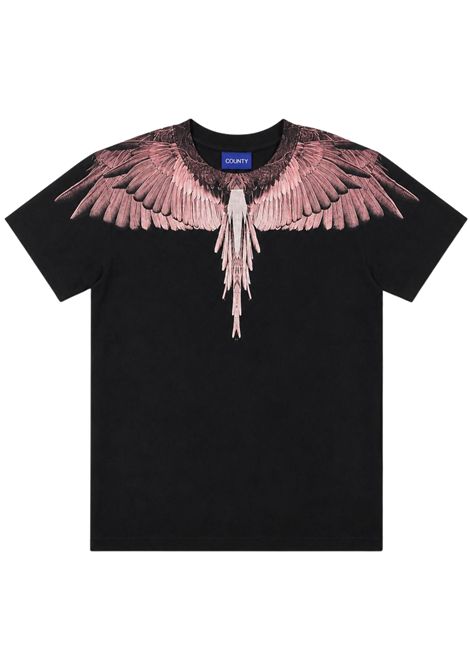 Black cotton T-shirt for girls MARCELO BURLON | JGTH090NERA